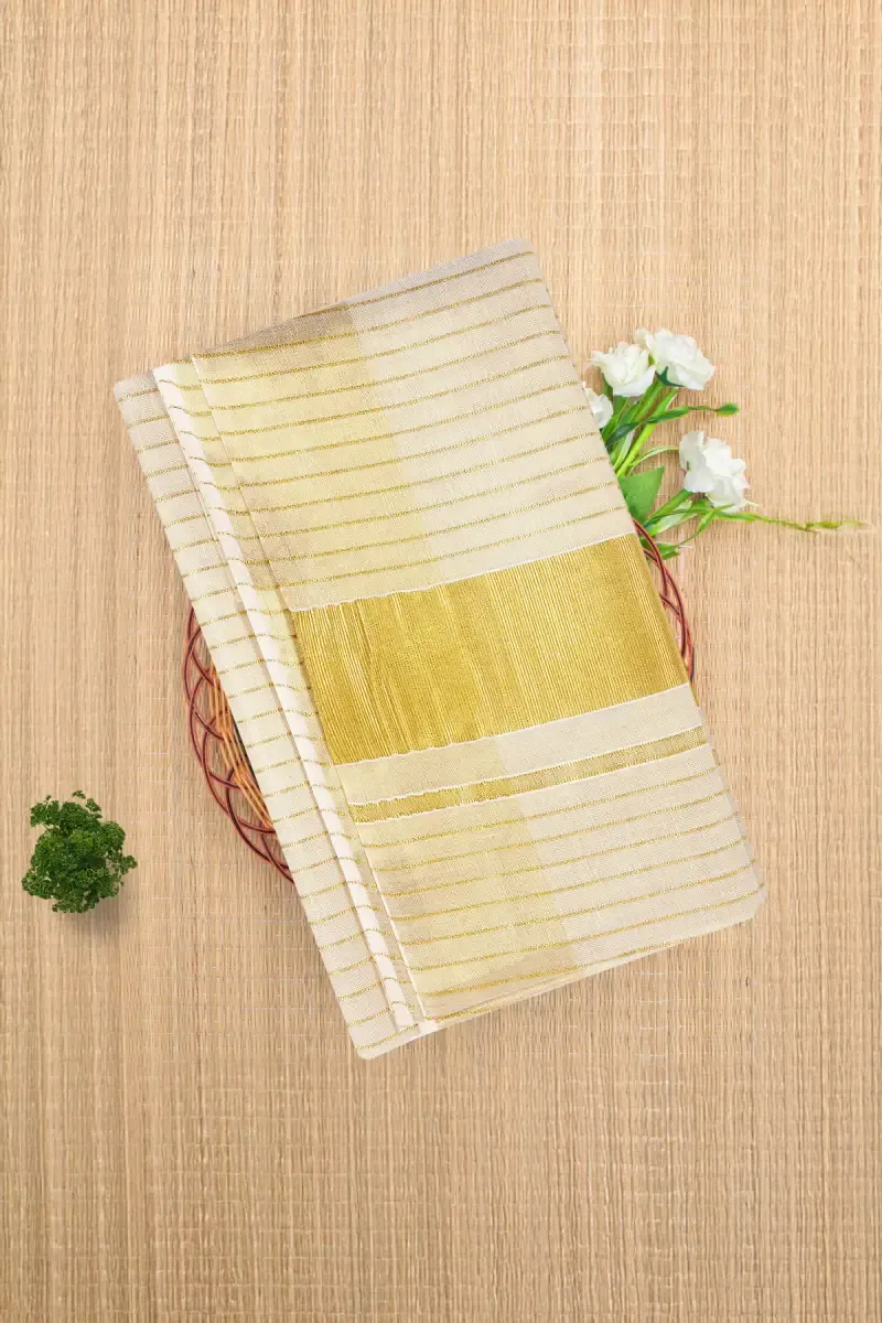 Tissue Zari Border Kerala Saree for Women
