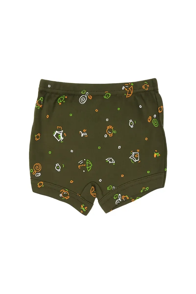 Cotton Printed Trunks for Boys - Green  033923GRE75C