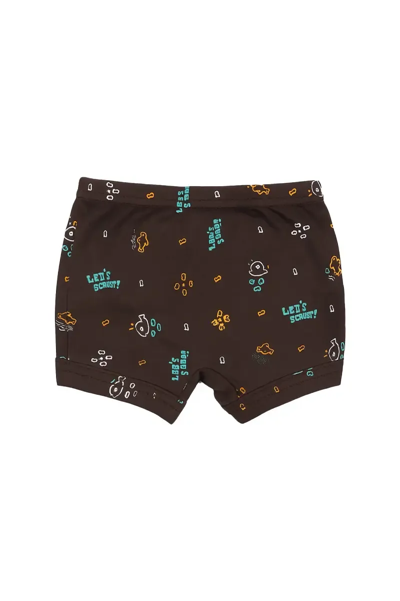 Brown Cotton Printed Trunks for Boys - Brown 033924BRO75C