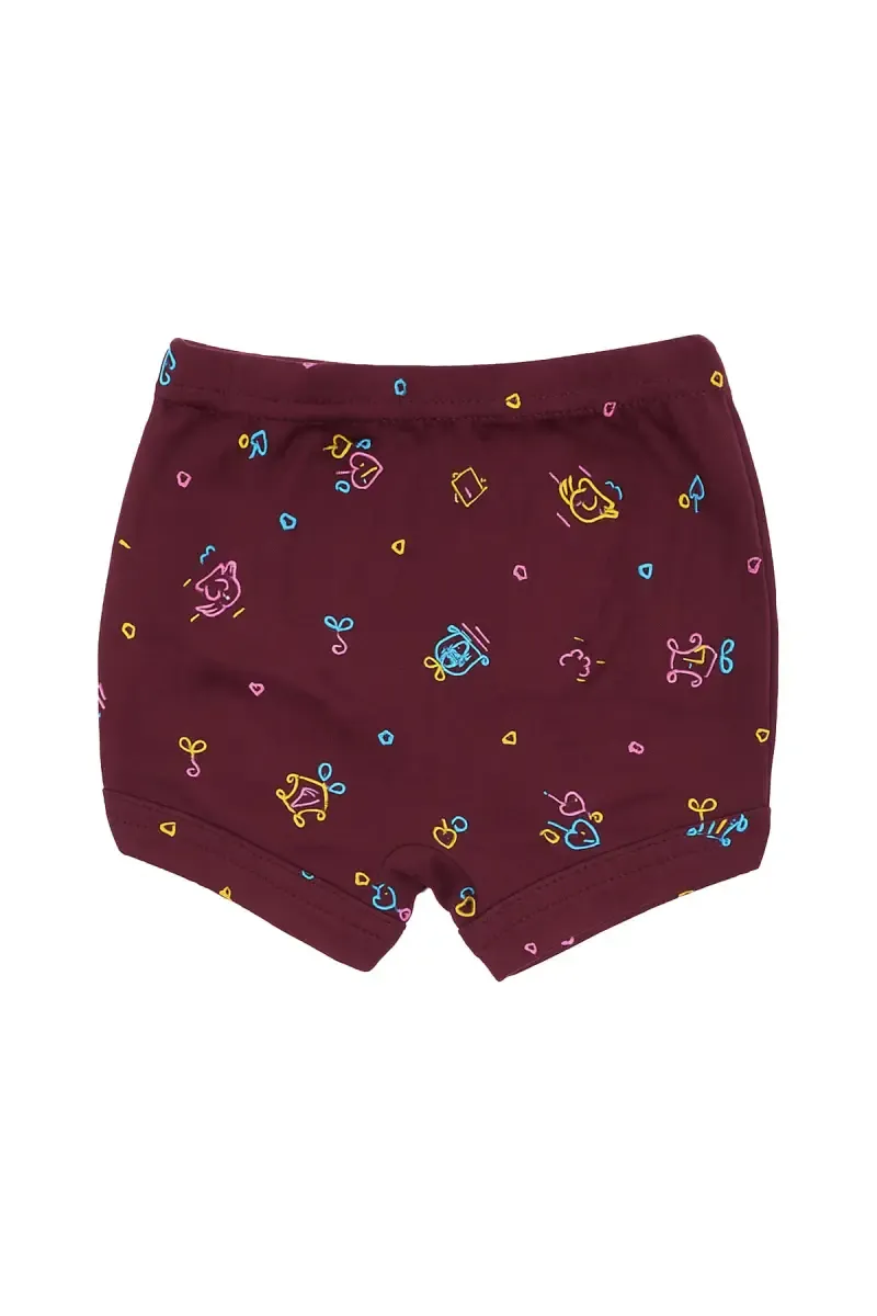 Cotton Printed Trunk for Boys - Wine