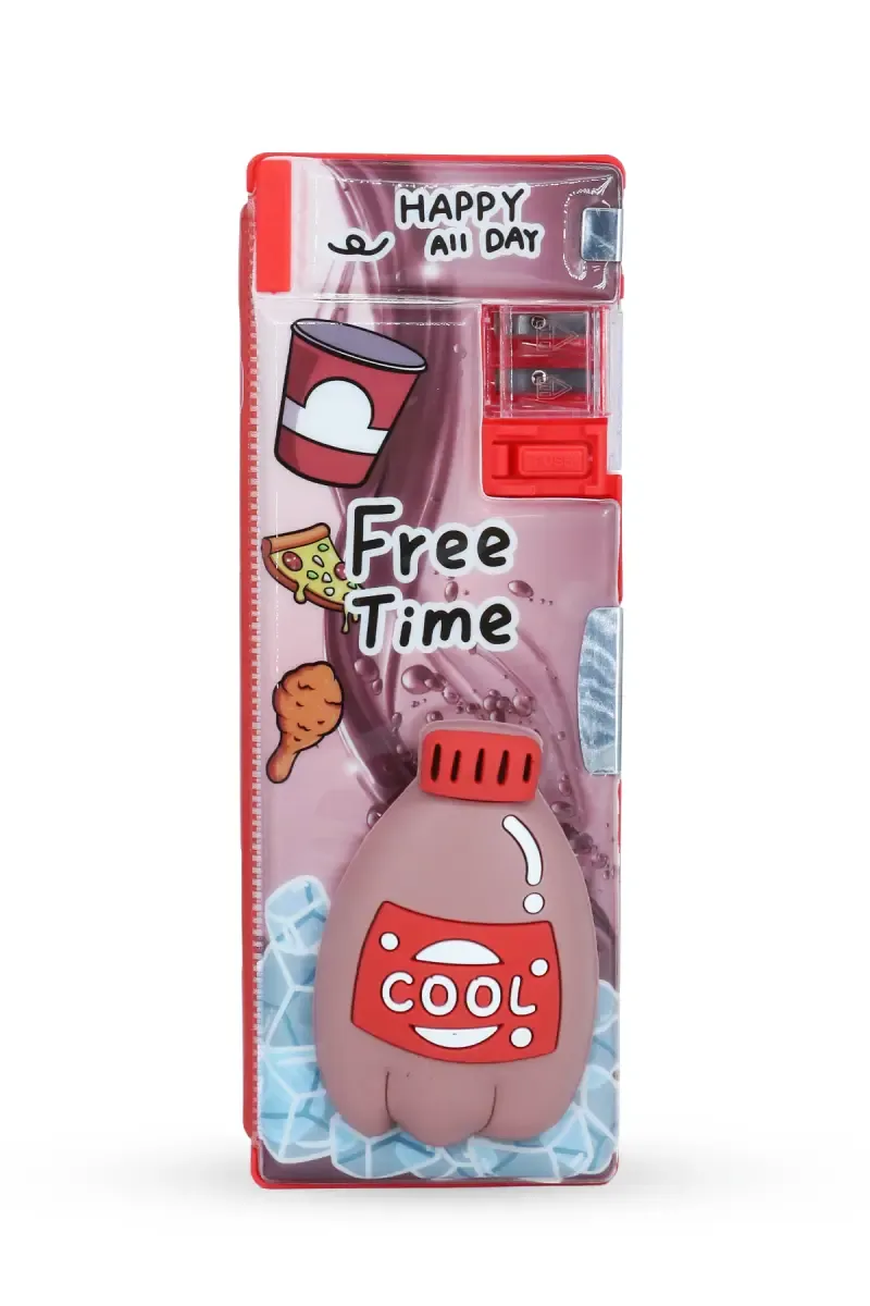 3D Cooldrink Printed Pencil Box (Red)