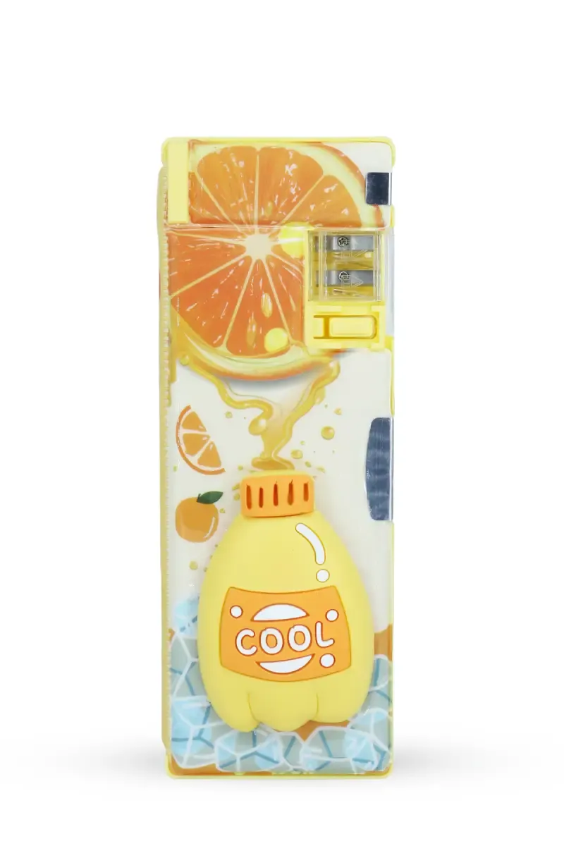 3D Cooldrink Printed Pencil Box (Yellow)