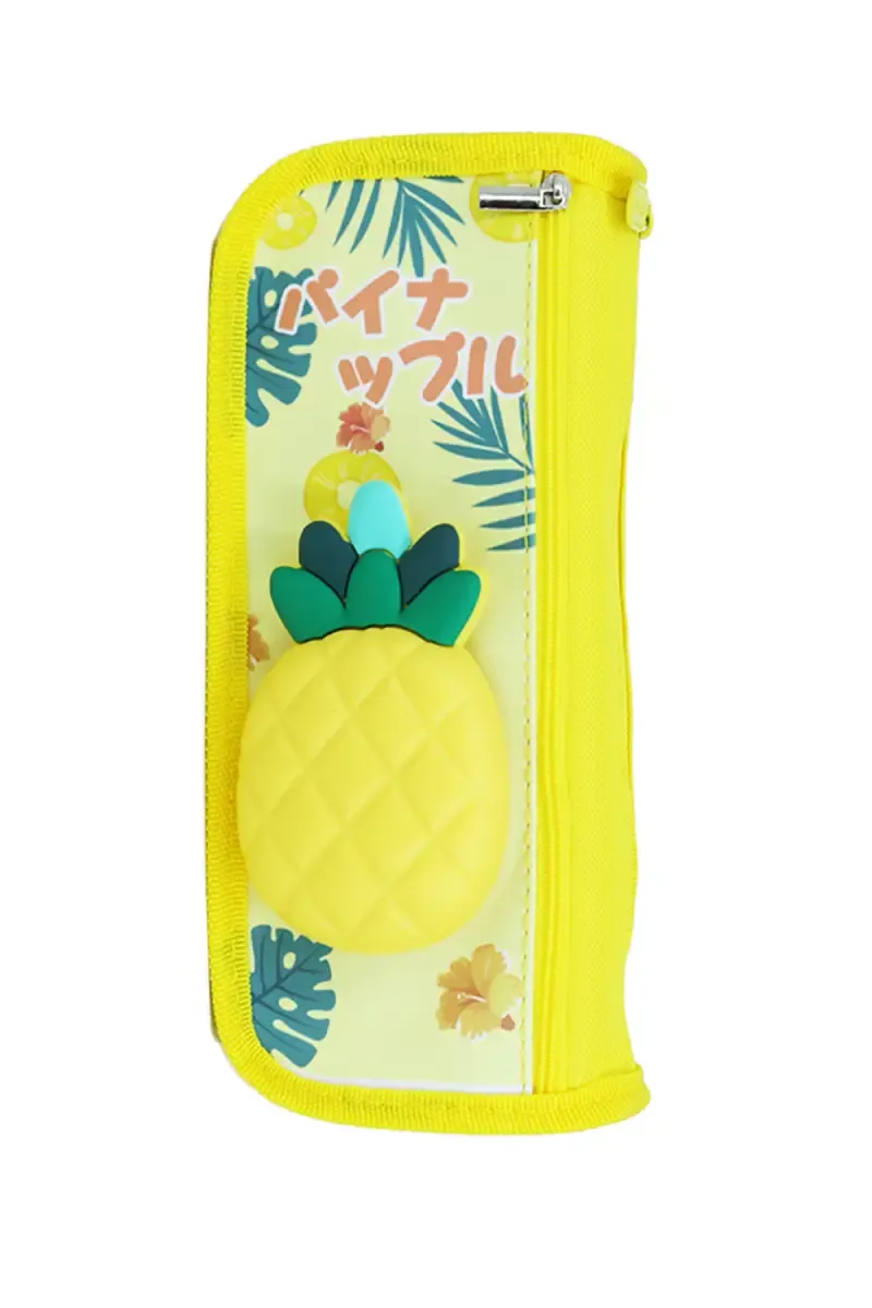 Pinapple Printed Pencil Pouch (Yellow)