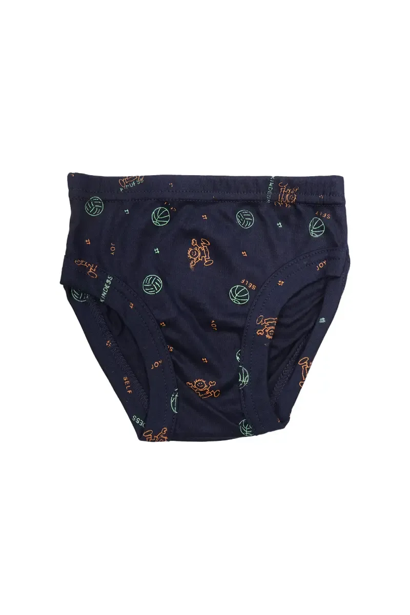 Cotton Printed Brief for Boys - Navy Blue