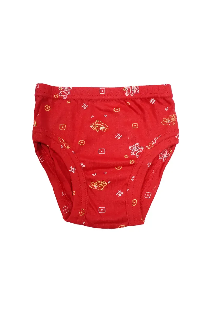Cotton Printed Brief for Boys - Red 034017RED70C