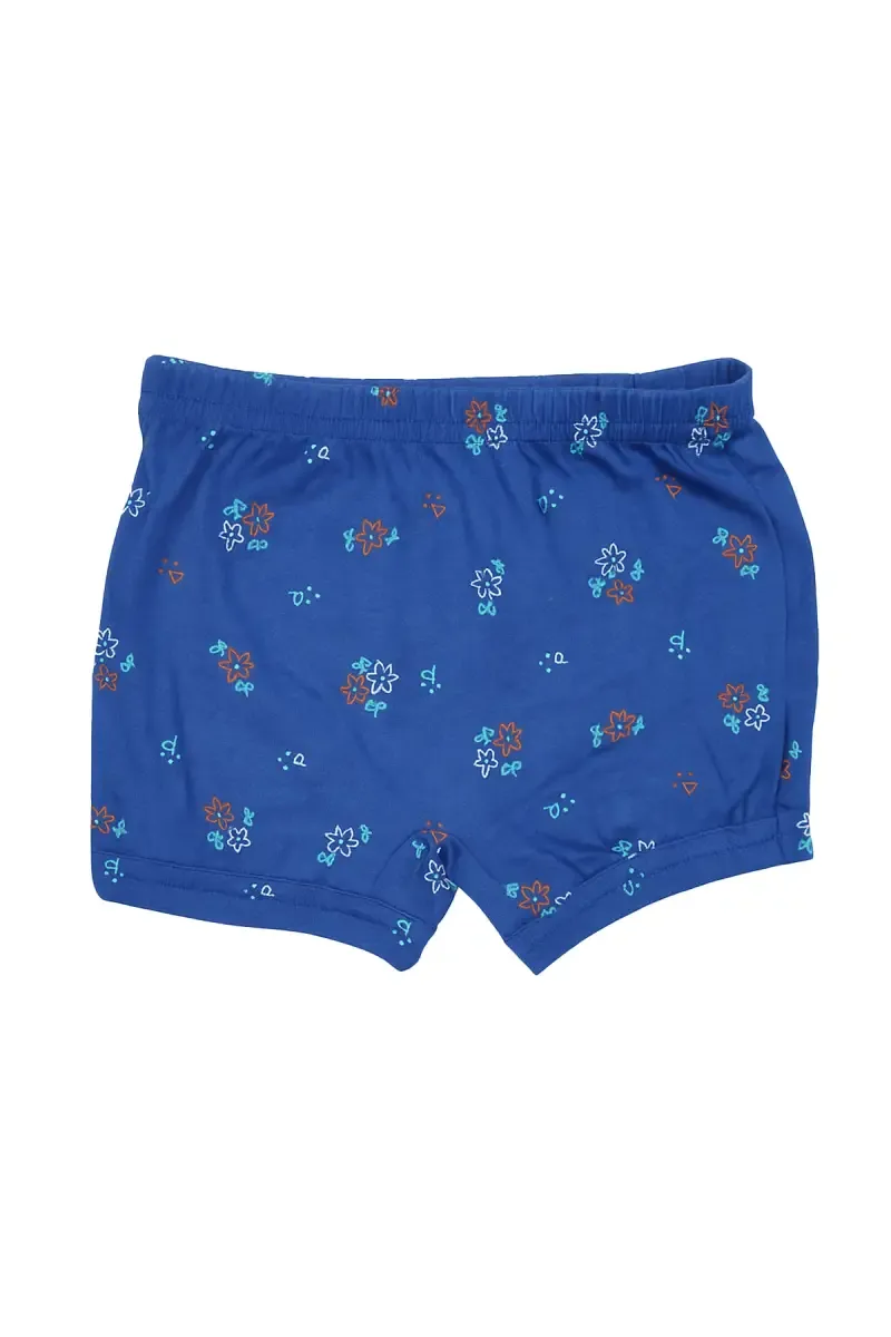 Cotton Printed Bloomer Shorts for Girls - Blue  034031BLU65CM