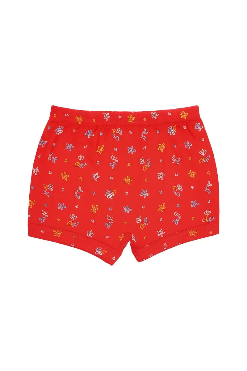 Cotton Printed Bloomer Shorts for Girls - Red 
