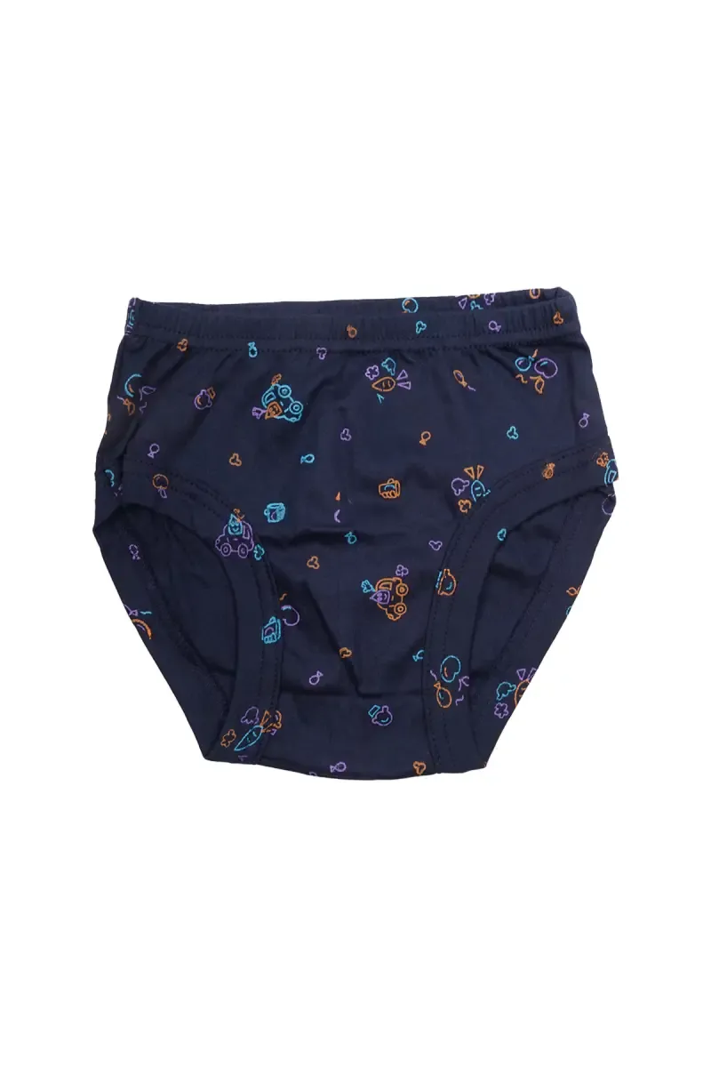 Cotton Printed Brief for Boys - Navy Blue