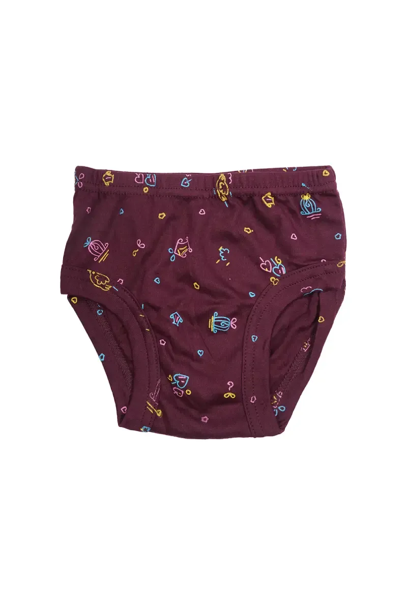 Cotton Printed Brief for Boys - Wine  034037WIN75C