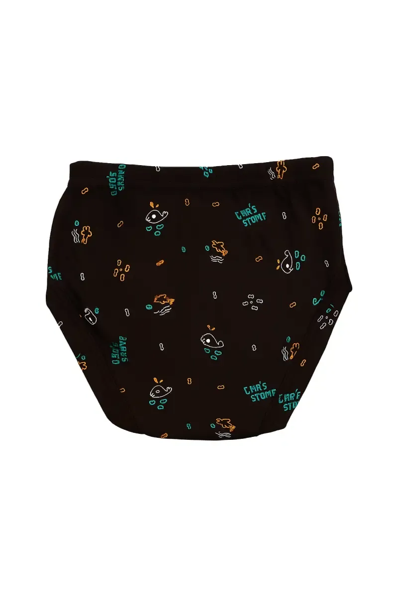 Fin-Tastic Cotton Printed Brief for Boys - Brown  034038BRO75C
