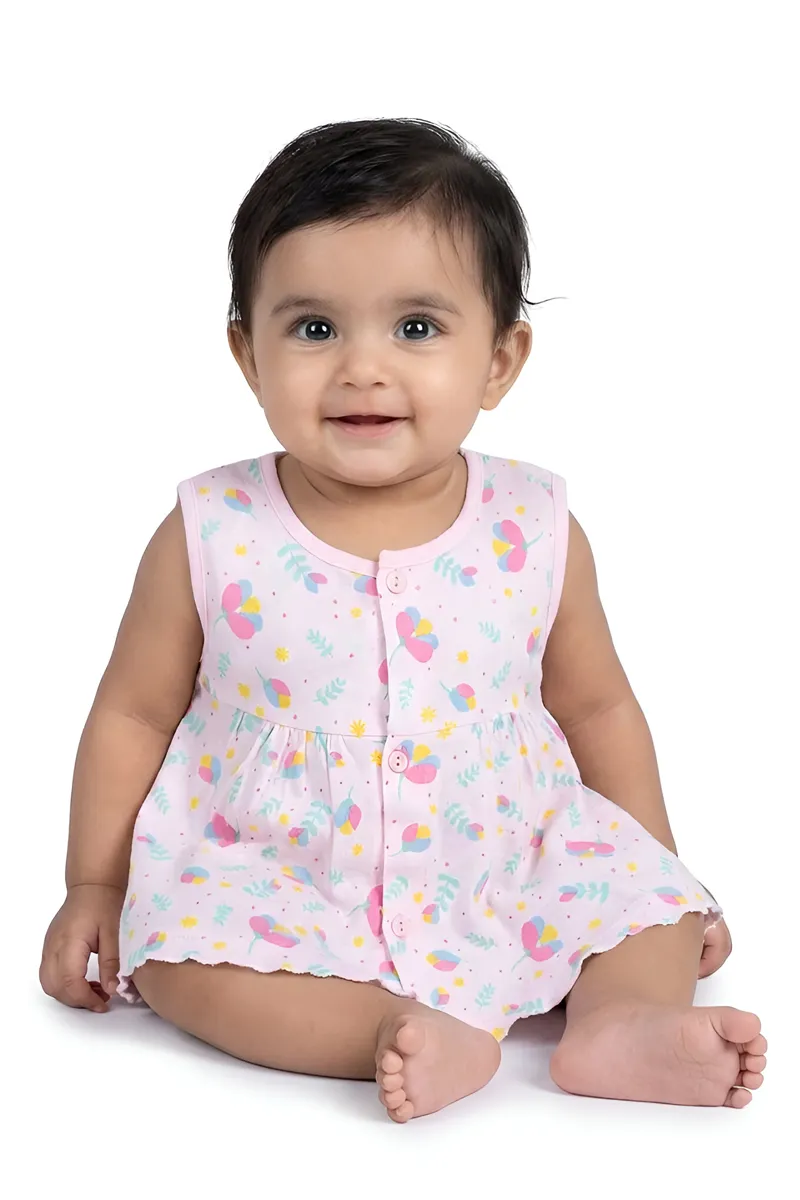 Cotton Frock for Babies - Pink 034080BABPIN36M