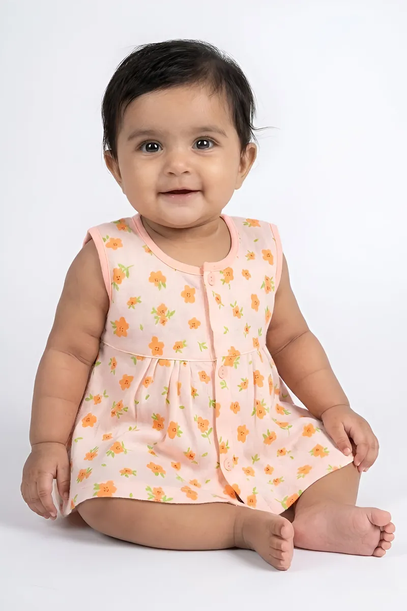 Cotton Frock for Baby Girl - Light Orange 034081LIGORA912