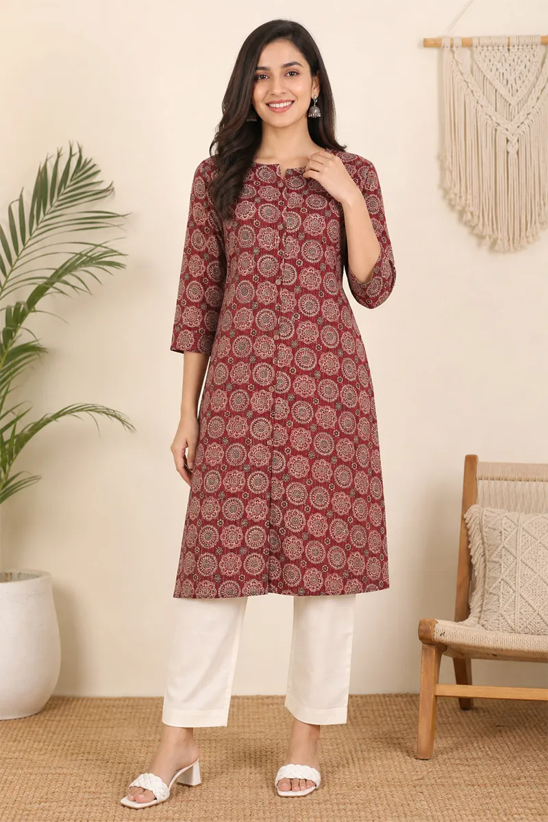 Cotton Jaipur Printed Kurti for Women