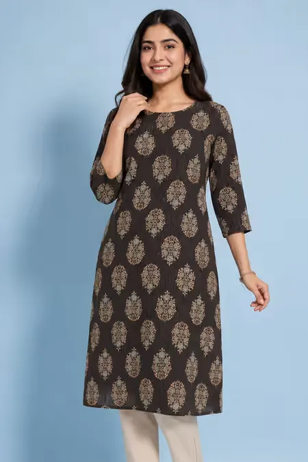 Cotton Jaipur Floral Block Printed Kurti for Women