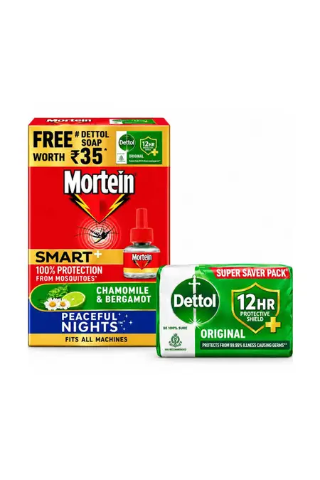 Mortein Smart Mosquito Repellent Refill - 45ml (with Free Dettol Original Bathing Soap - 75g)