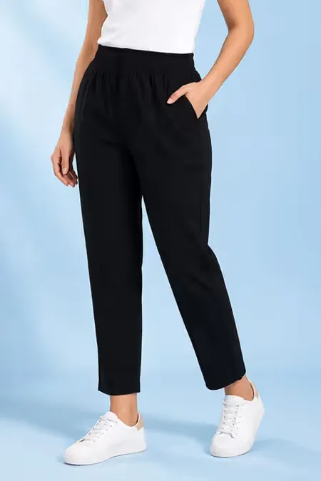 Rayon Stretchable Kurti Pant with Pocket for Women 034262XXLBLA