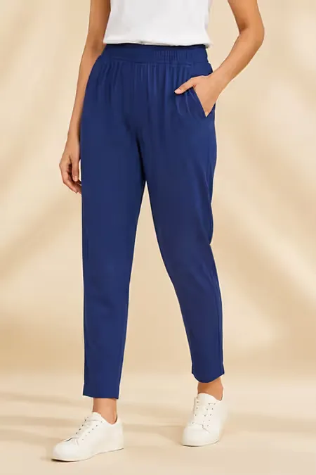 Rayon Stretchable Kurti Pant with Pocket for Women 034262XXLBLU2