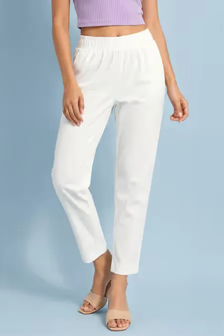 Rayon Stretchable Kurti Pant with Pocket for Women 034262LOFFWHI
