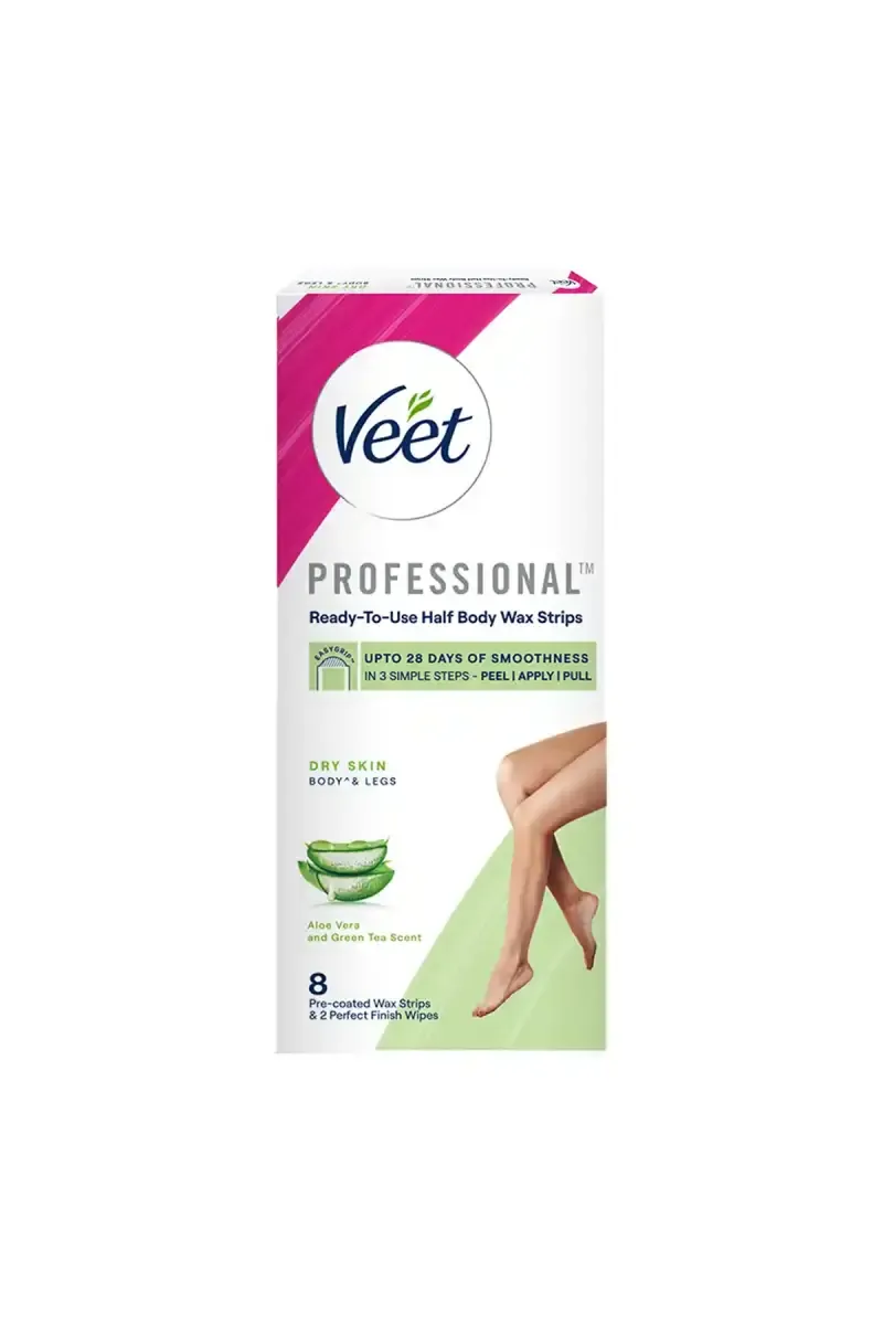 Veet Ready to Use Half Body Waxing Strips for Dry Skin - 8 Strips