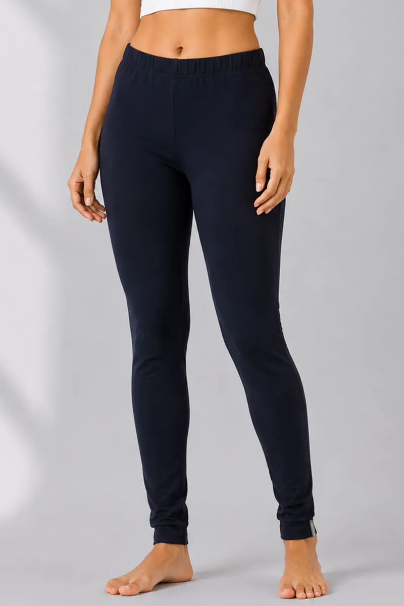Cotton Lycra Churidar Leggings for Women 034318LNAVBLU
