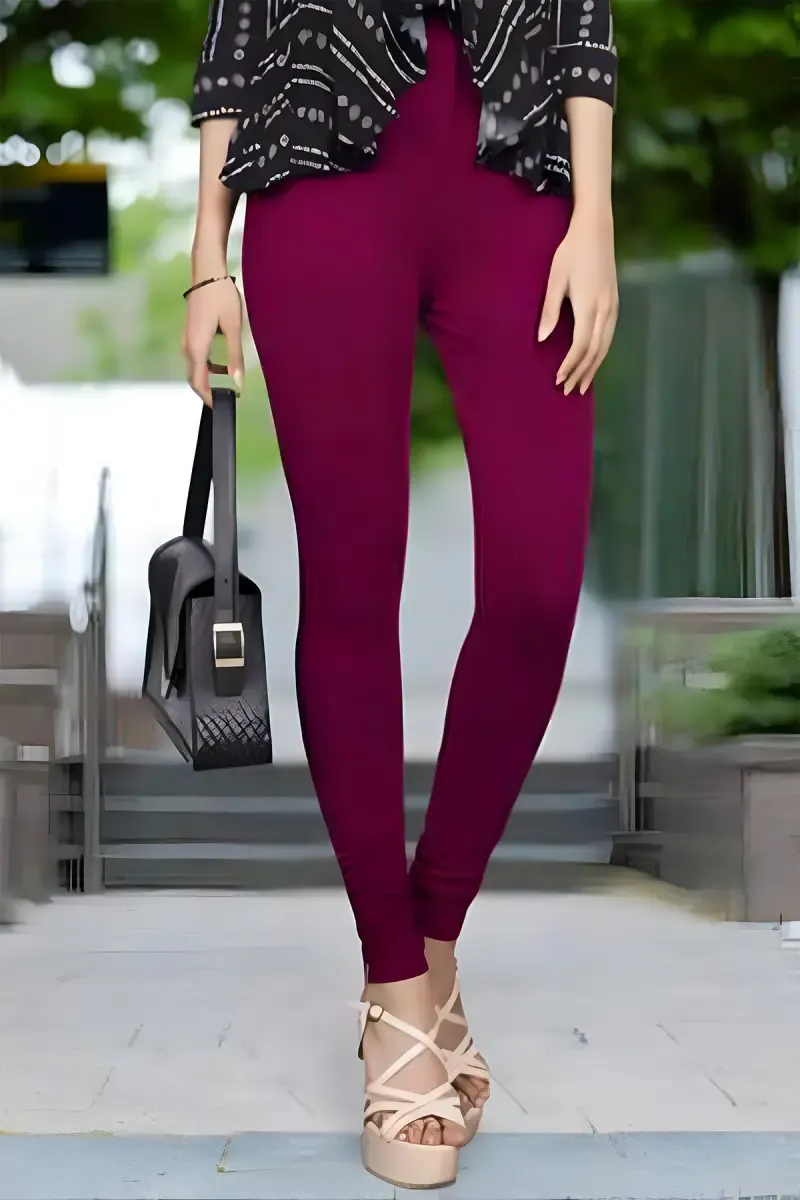 Cotton Lycra Churidar Leggings for Women 034318XLPLU