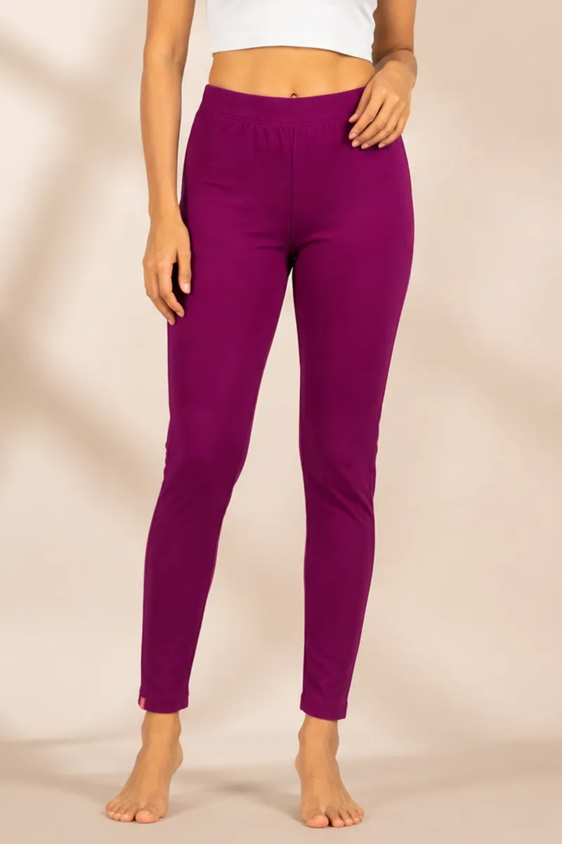 Cotton Lycra Ankle Length Leggings for Women 034319LPLU