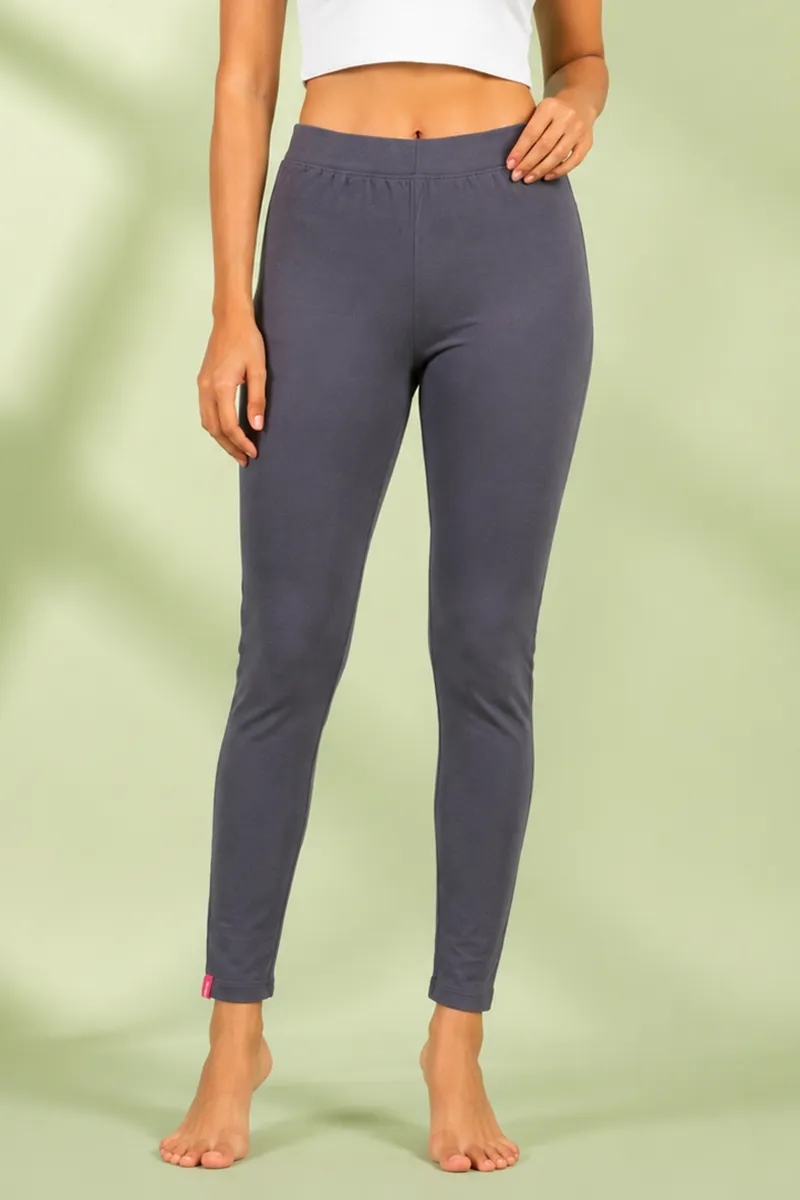 Cotton Lycra Ankle Length Leggings for Women 034319MSTEGRE