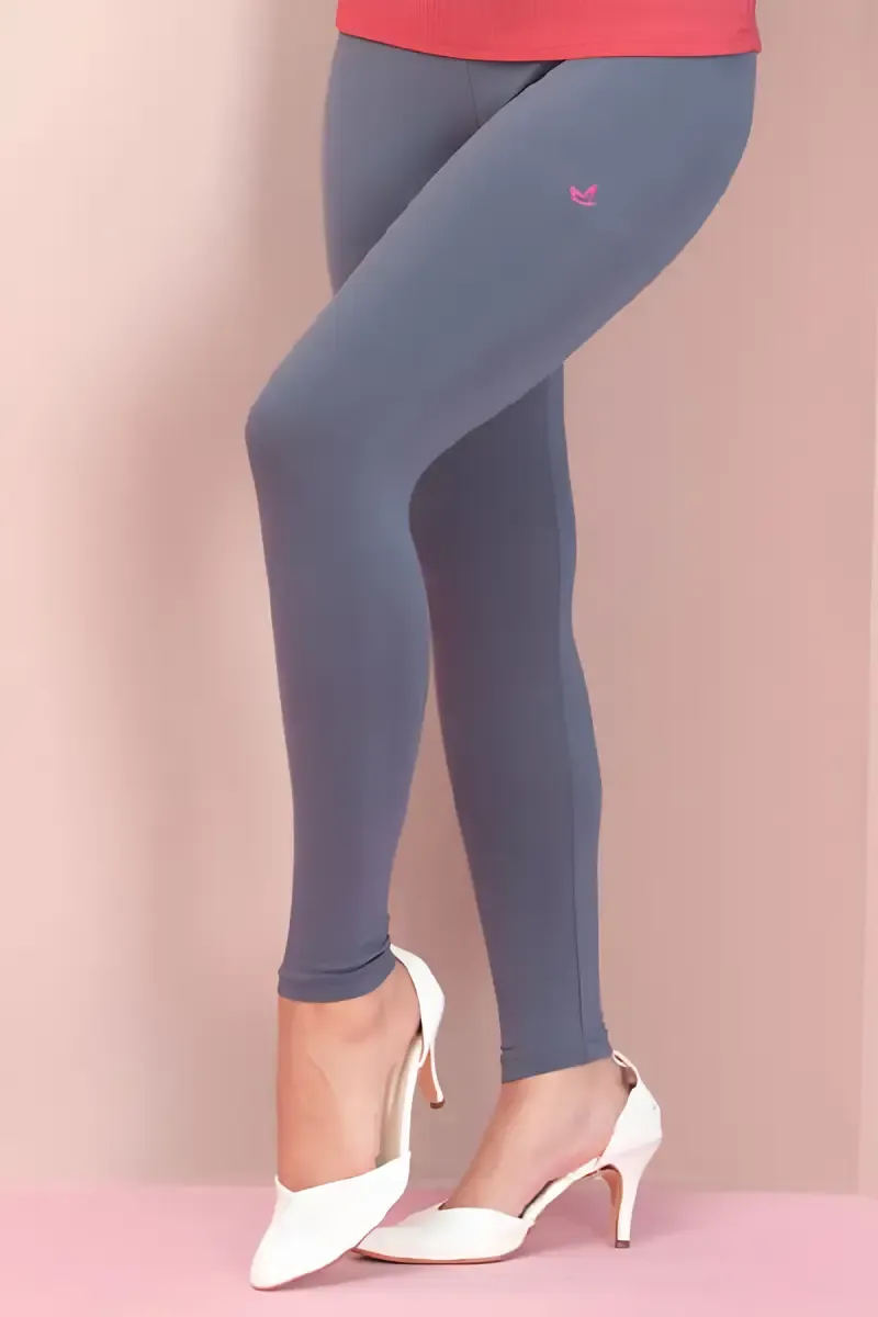 Cotton Lycra Ankle Length Leggings for Women 034319MSTEGRE