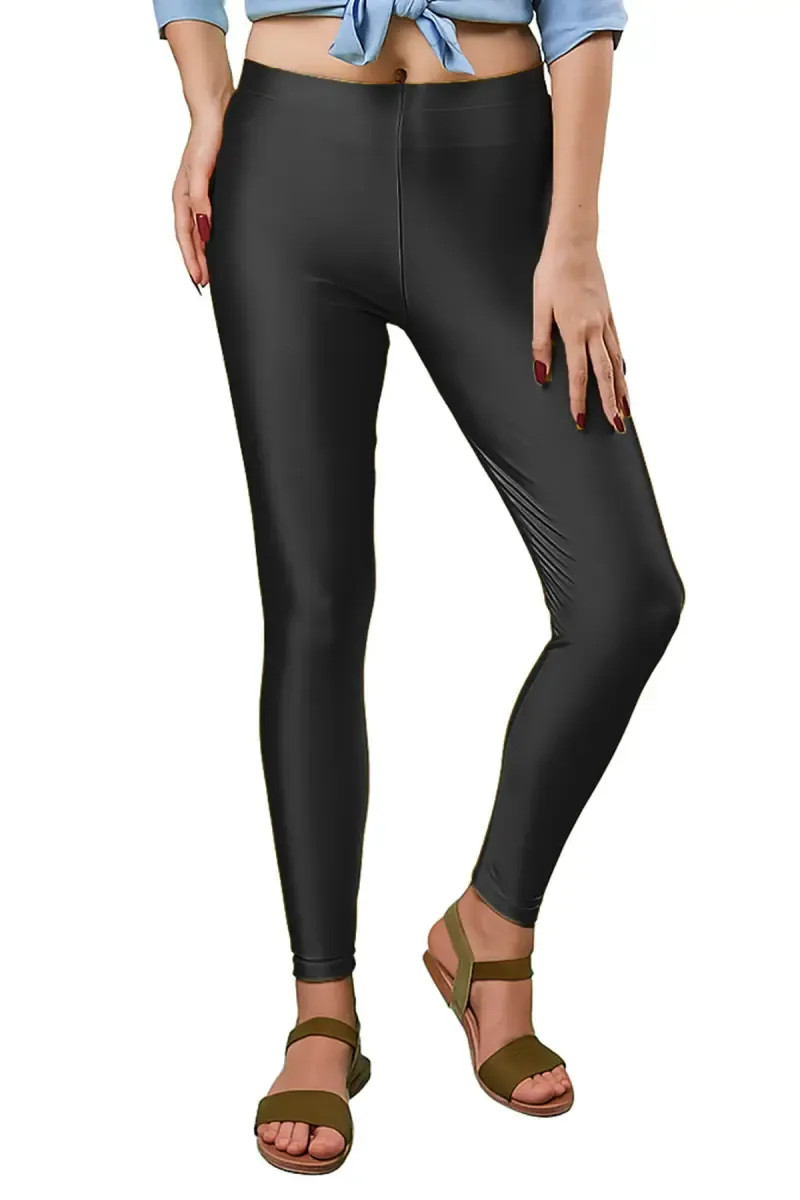 Nylon Shimmer Leggings for Women 034323XLBLA