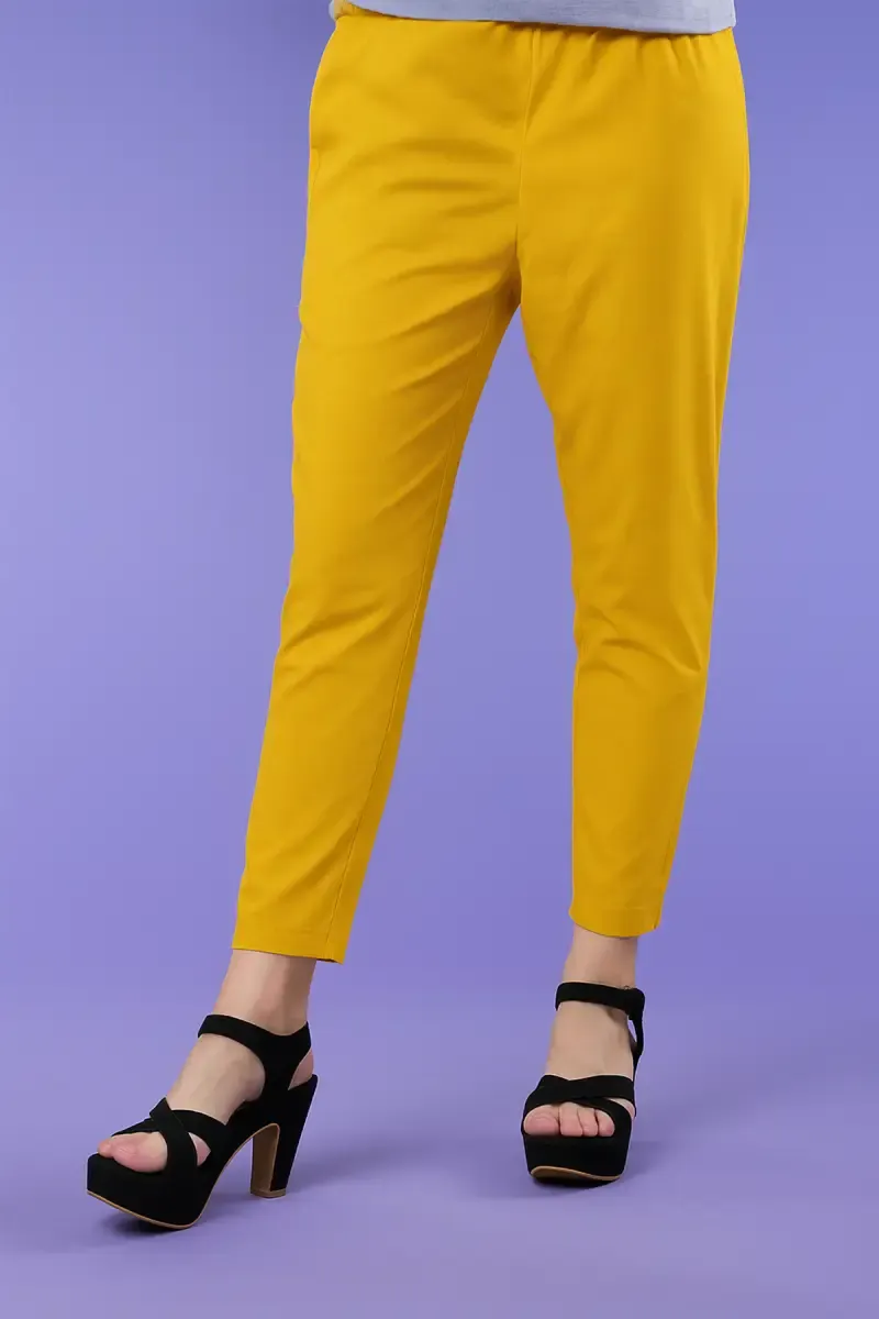 Cotton Straight fit Pant with Pocket for women 034324LYEL