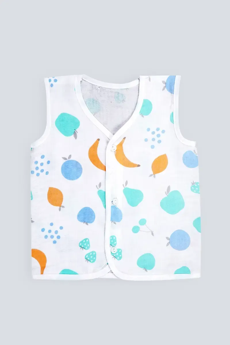 Cotton Button Jhabla For babies - Green