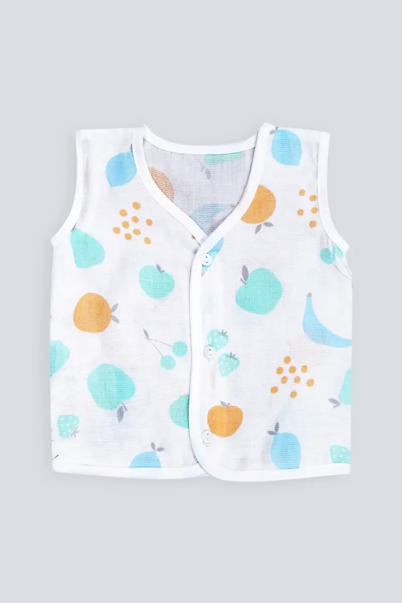 Cotton Button Jhabla For babies - Light Green