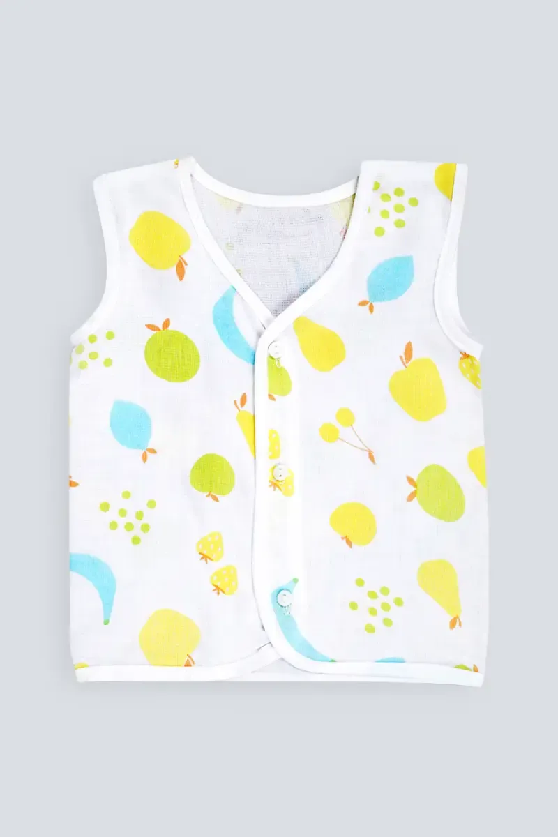 Cotton Button Jhabla For babies - Yellow