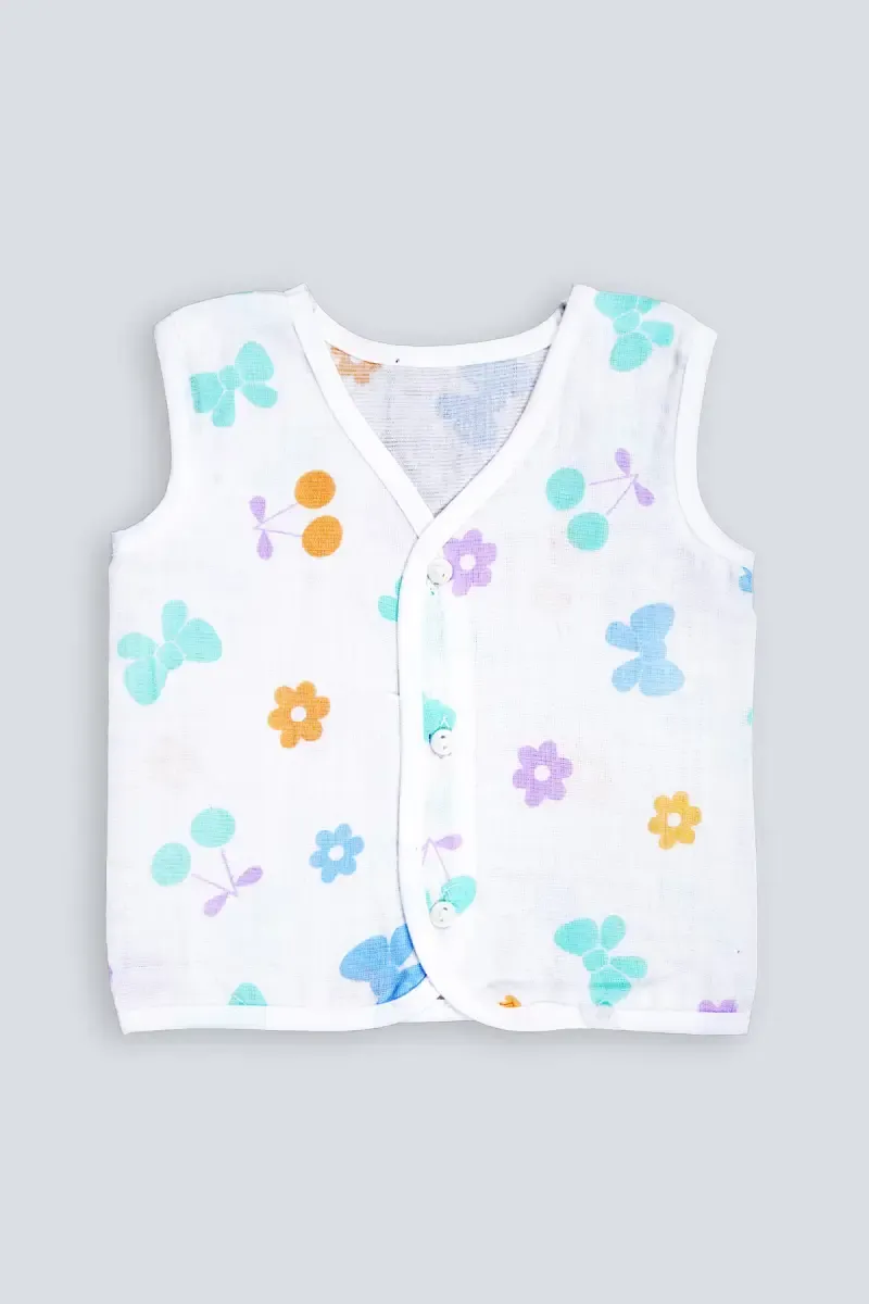 Cotton Button Jhabla for Babies - Green 034330GRE36M