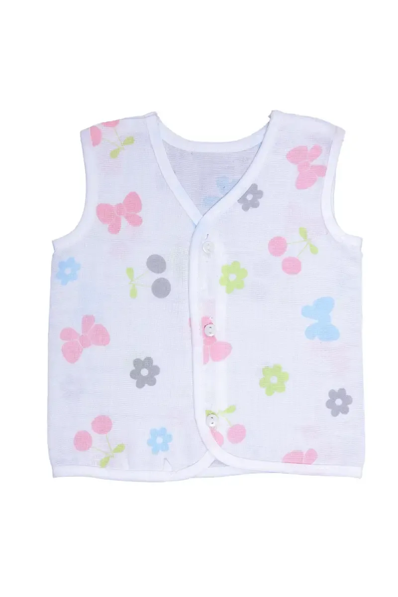 Flutter Bloom Cotton Button Jhabla for Babies -  Pink