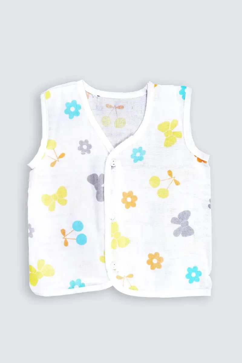 Flutter Bloom Cotton Button Jhabla for Babies - Yellow  034330YEL36M