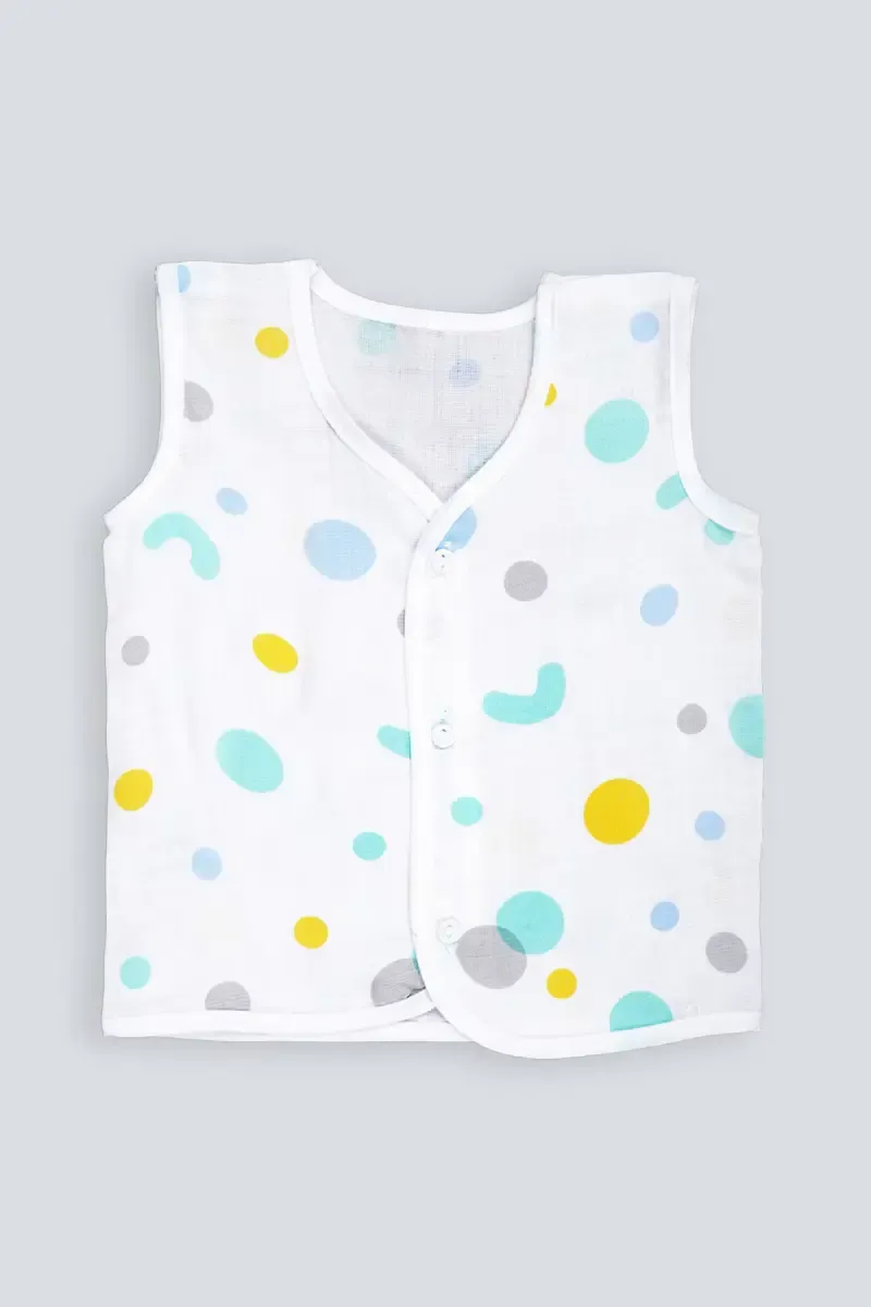 Cotton Button Jhabla for Babies - Green  034331GRE69M