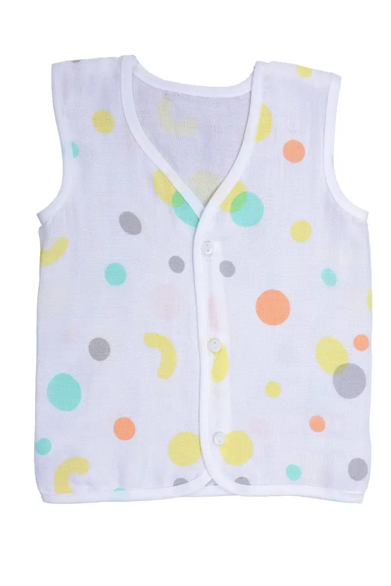 Cotton Button Jhabla for Babies - Yellow  034331YEL69M