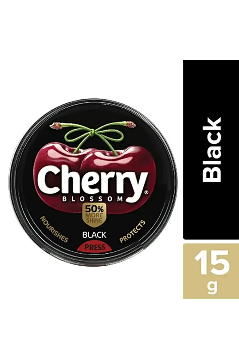 Cherry Blossom Wax Shoe Polish - 15 g (Black)