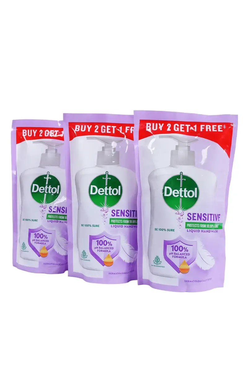 Dettol Sensitive pH Balance Handwash Refill Pouch - 3 * 175 ml (Buy 2 Get 1 Free)