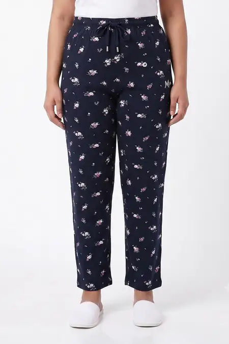 Cotton Floral Printed Pyjama Pant for Women - Plus Size
