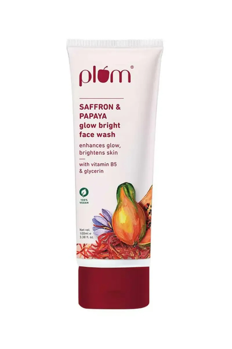 Plum Saffron & Papaya Glow Bright Face Wash - 100ml