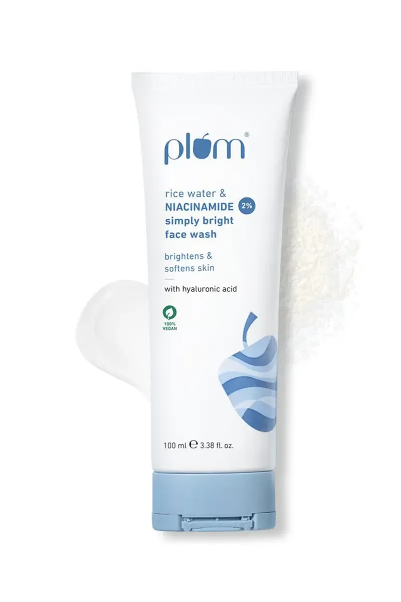 Plum Bright Face Wash with Rice Water & 2% Niacinamide 