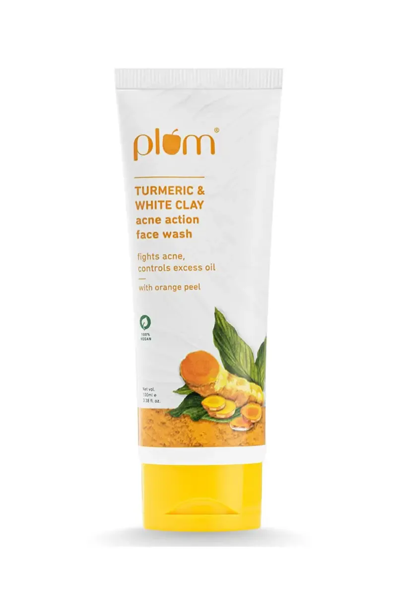 Plum Turmeric & White Clay Acne Action Face Wash - 100ml