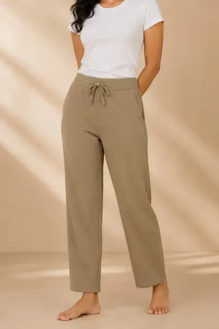 Cotton Texture Pant with Pocket for Women