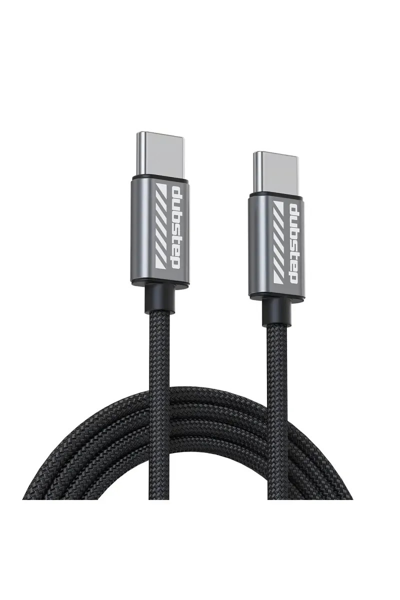 Dubstep Blaze Flash 65W 1.25m Type C to Type C Nylon Braided Fast Charging Cable (Grey)