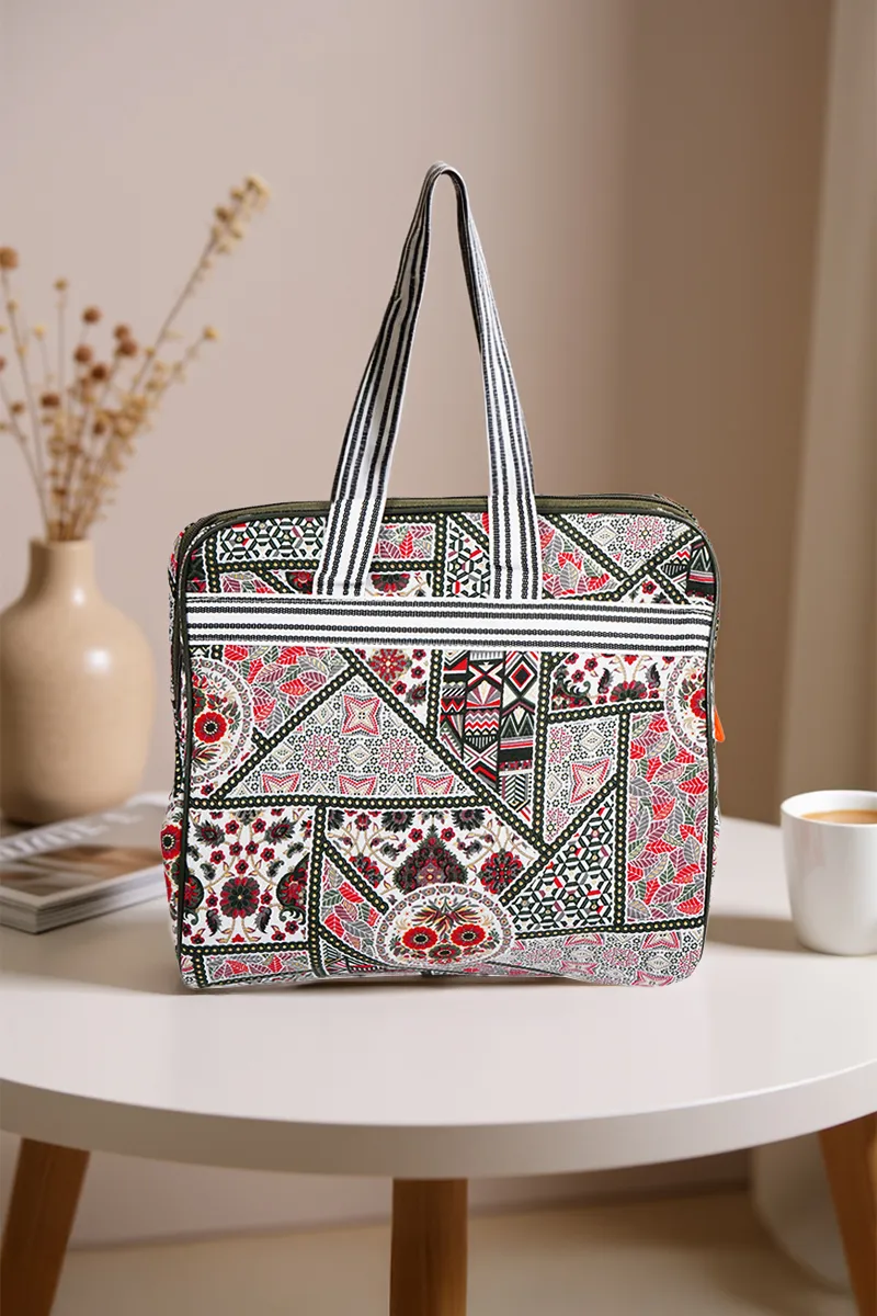 Boho Print Travel Handbag for Women 034568GRE