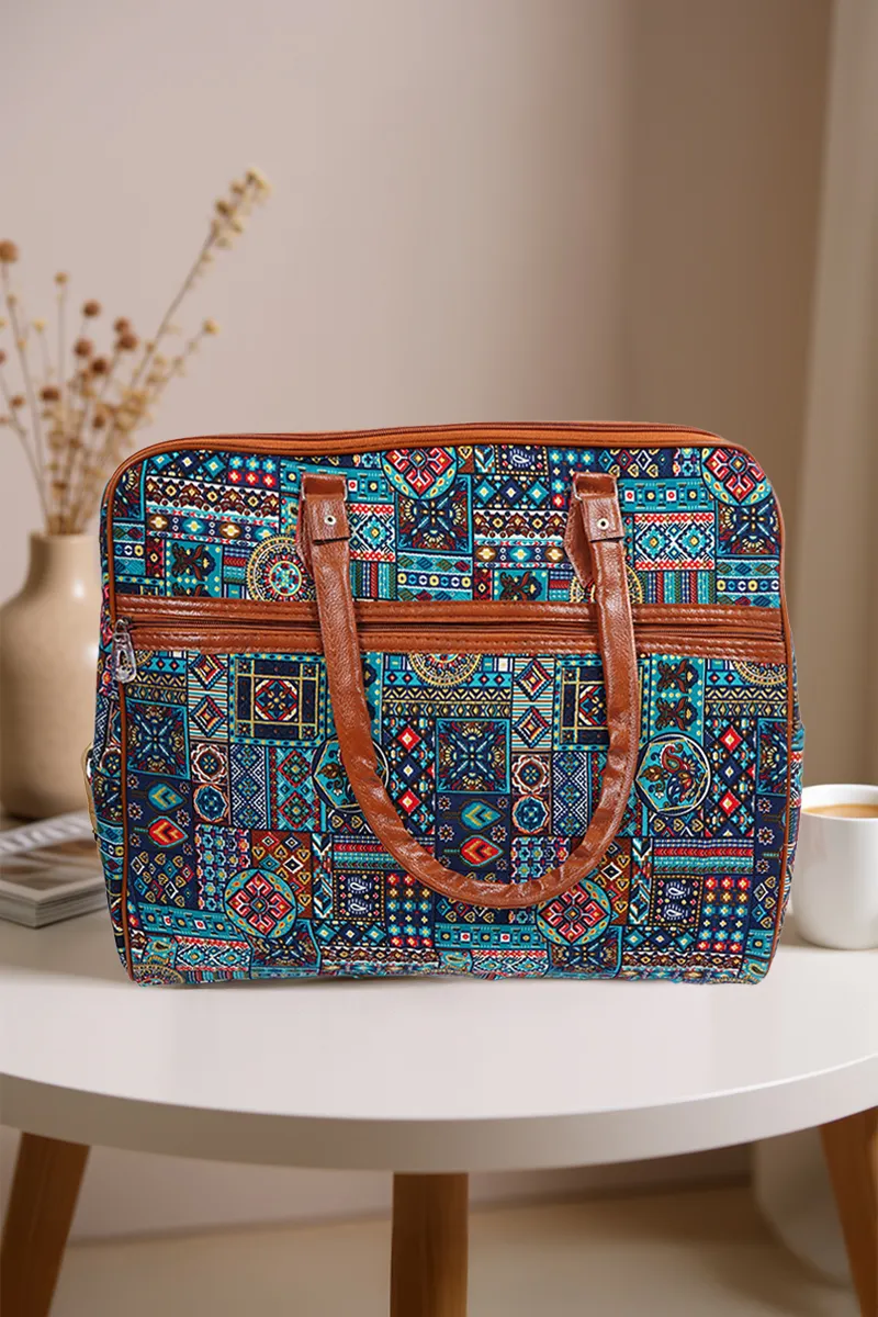 Boho Print Travel Handbag for Women 034569GRE