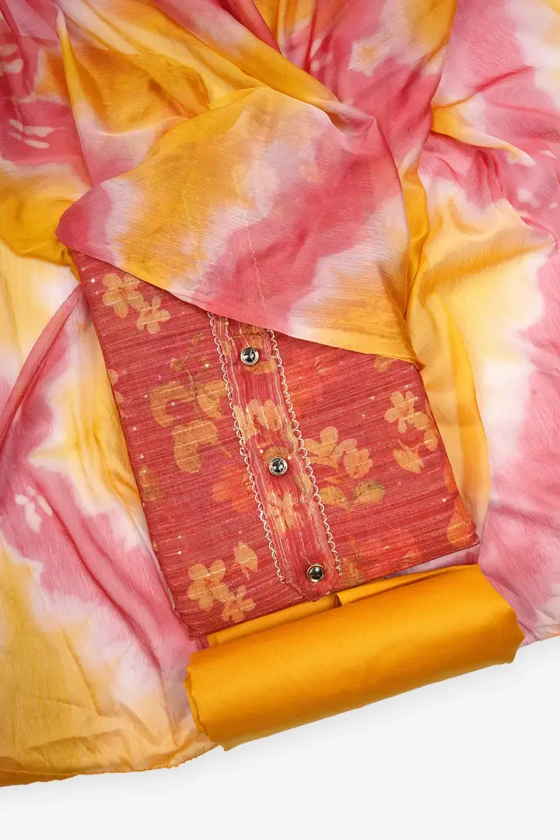 Georgette Floral Printed Unstitched Dress Material for Women