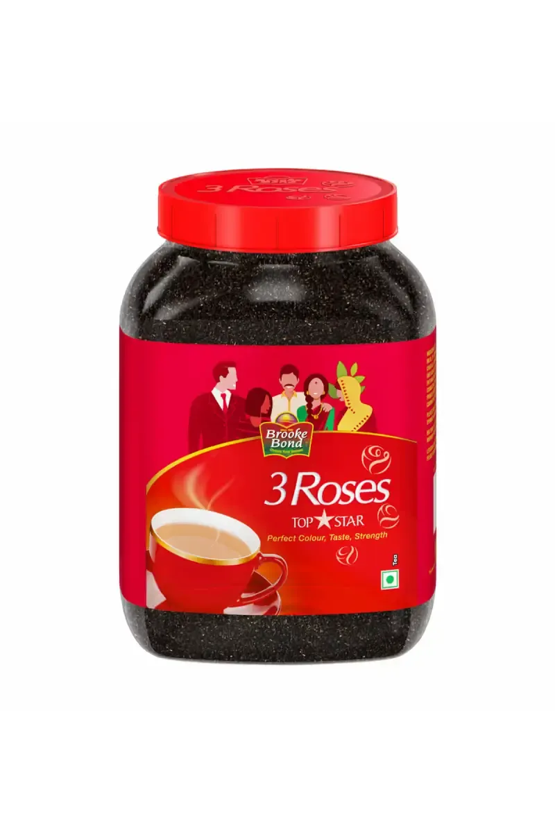 Brooke Bond 3 Roses Top Star Dust Tea - 500 g Jar
